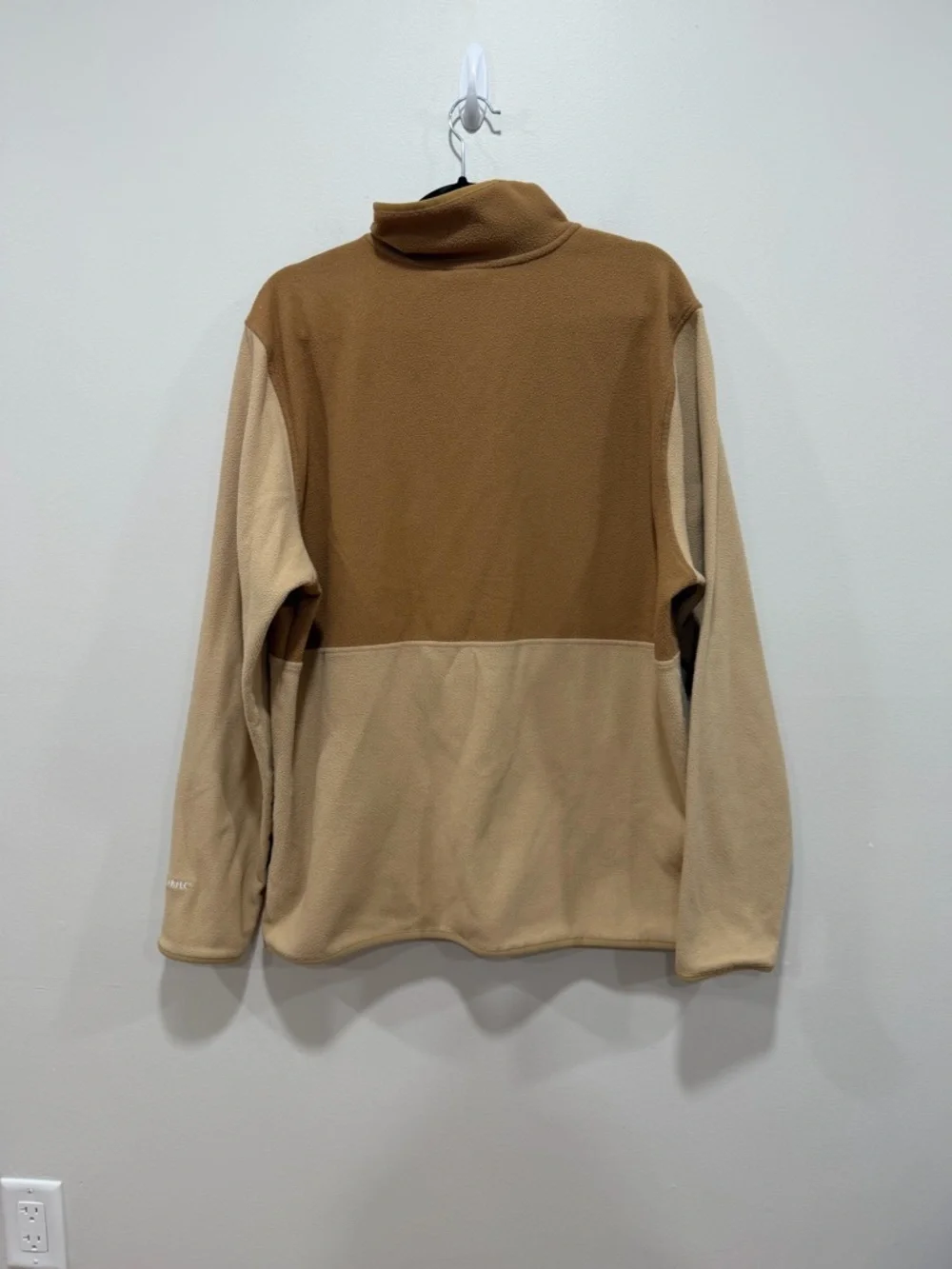 The North Face Fleece Pullover Quarter Zip Tan Brown Colorblock Jacket Men’s XL